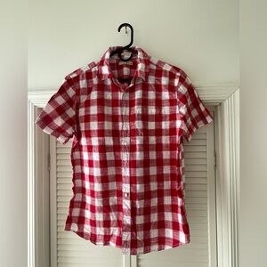 Hawker Rye Red and White Plaid Men's Short Sleeve Buttondown
